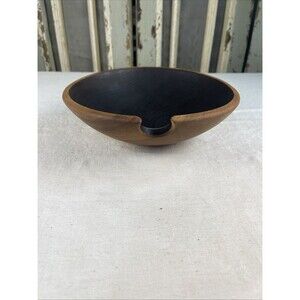 Hand-turned Ebonized Wooden Bowl